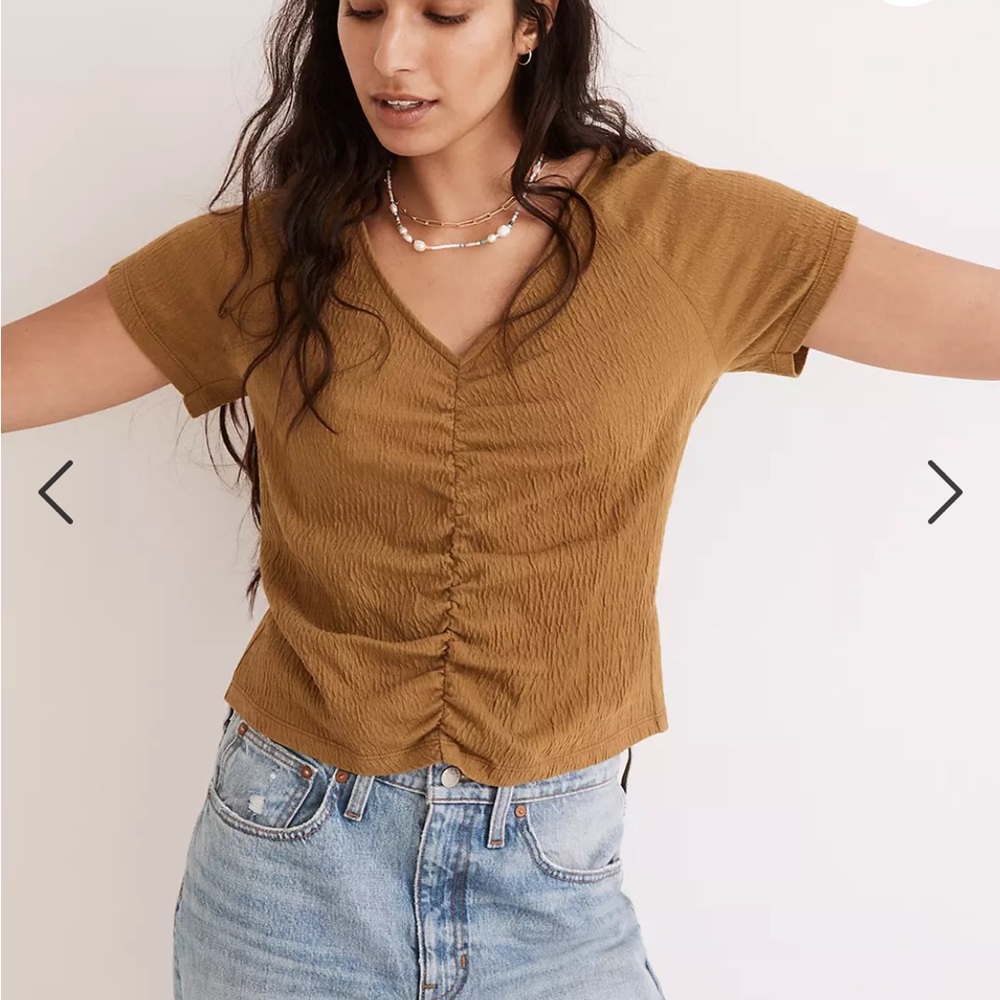 NWT Madewell knit lightspun ruched front crop top